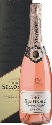 Вино игристое розовое брют «Simonsig Kaapse Vonkel Brut Rose» 2017 г. в подарочной упаковке