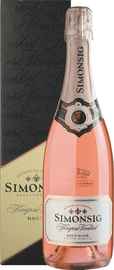 Вино игристое розовое брют «Simonsig Kaapse Vonkel Brut Rose» 2017 г. в подарочной упаковке