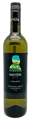 Вино белое сухое «Matysak Veltlinske Zelene» вино защищённого наименования места происхождения регион Малокарпатская винодельческая область