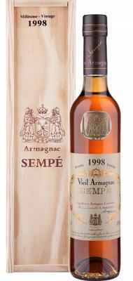 Арманьяк «Sempe Vieil Armagnac» 1998 г. в деревянной подарочной упаковке