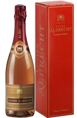 Вино игристое розовое брют «Cremant D’Alsace Lucien Albrecht Rose Brut, 1.5 л» в подарочной упаковке