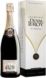 Вино игристое белое брют «Duval-Leroy Pur Chardonnay Brut Rеserve» в подарочной упаковке