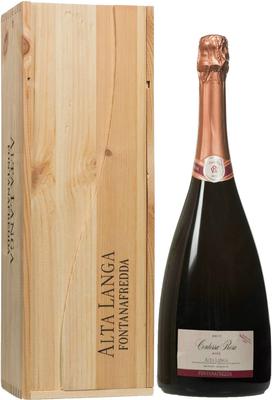 Вино игристое розовое брют «Fontanafredda Contessa Rosa» 2012 г., в деревянной подарочной упаковке