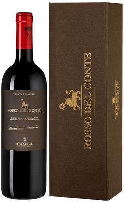 Вино красное сухое «Tasca d Almerita Rosso del Conte» 2015 г. в подарочной упаковке