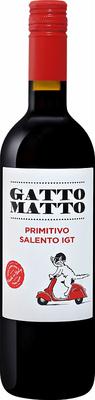 Вино красное сухое «Gatto Matto Primitivo Salento Puglia Villa Degli Olmi, 0.75 л» 2018 г.