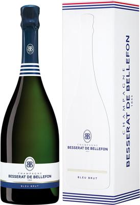 Шампанское белое брют «Brut Cuvee des Moines. Besserat de Bellefon» в подарочной упаковке