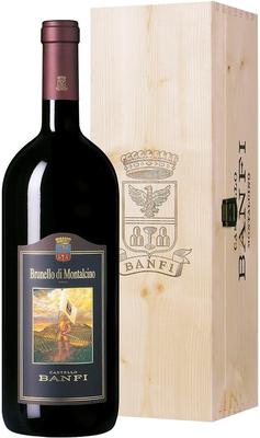 Вино красное сухое «Brunello di Montalcino Banfi» 2014 г. в деревянной коробке