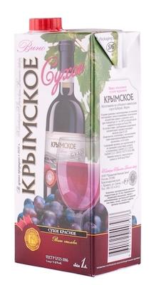 Вино столовое красное сухое «Крымский винный завод Крымское (Тетра Пак)»