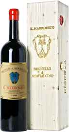 Вино красное сухое «Il Marroneto Brunello di Montalcino» 2014 г., в деревянной подарочной упаковке