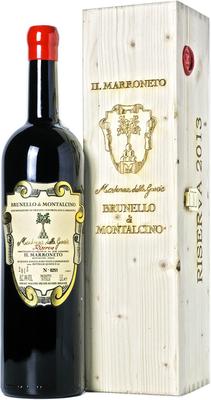 Вино красное сухое «Il Marroneto Madonna delle Grazie Brunello di Montalcino Riserva» 2013 г., в деревянной подарочной упаковке