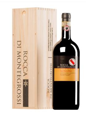 Вино красное сухое «Rocca Di Montegrossi Vigneto San Marcellino Chianti Classico Gran Selezione» 2014 г. в деревянной подарочной упаковке