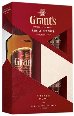 Виски шотландский «Grant's Family Reserve» +2 стакана, в подарочной упаковке