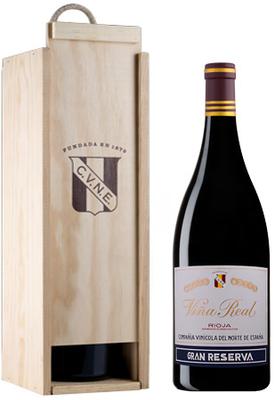 Вино красное сухое «Vina Real Gran Reserva» 2011 г. в деревянной коробке