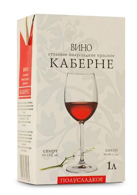 Вино столовое красное полусладкое «Славянская Лоза Каберне, 2 л»