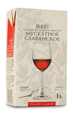 Вино столовое  красное полусладкое «Славянская Лоза Мускатное»