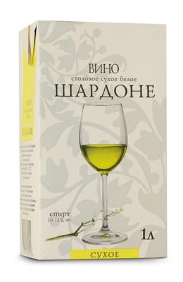 Вино столовое белое сухое «Славянская Лоза Шардоне, 1 л»