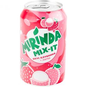 Газированный напиток «Mirinda Mix-it со вкусом клубники и личи» в жестяной банке