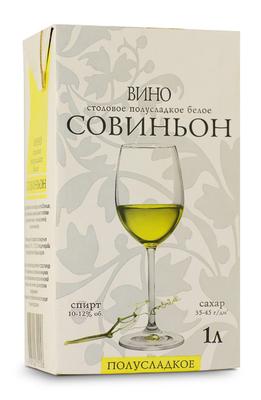 Вино столовое полусладкое белое «Славянская Лоза Совиньон, 2 л»