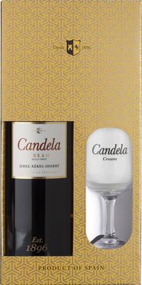 Херес «Jerez Candela Cream» в подарочной упаковке с бокалом