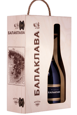 Вино игристое сухое «Balaklava» набор из двух бутылок в деревянной подарочной упаковке