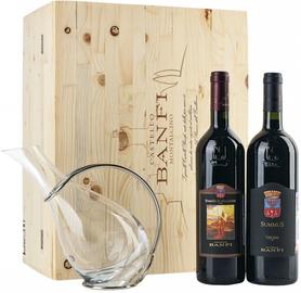 Вино «Castello Banfi 2 Bottles & Decanter» в подарочной упаковке