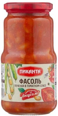 Овощные консервы «Пиканта Фасоль печеная в томатном соусе» 530 гр.